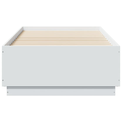vidaXL Bed Frame with LED without Mattress White 90x190 cm Single
