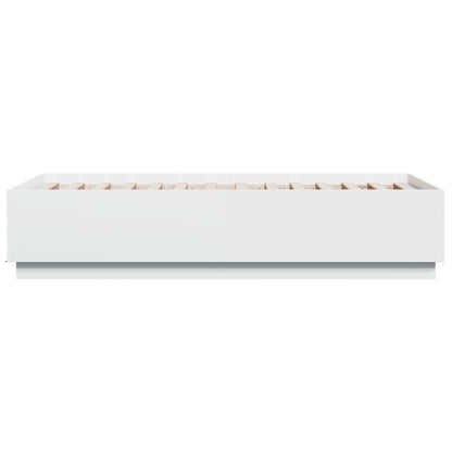 vidaXL Bed Frame with LED without Mattress White 90x190 cm Single