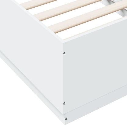 vidaXL Bed Frame with LED without Mattress White 90x190 cm Single