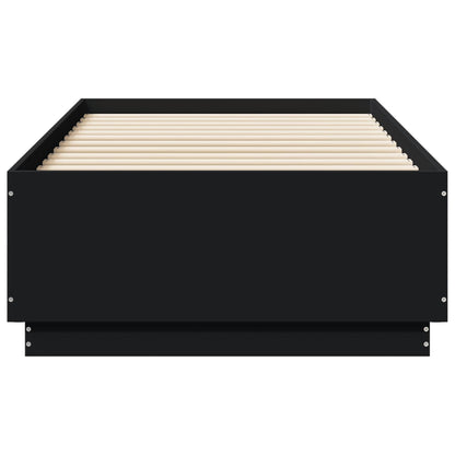 vidaXL Bed Frame with LED without Mattress Black 90x190 cm Single