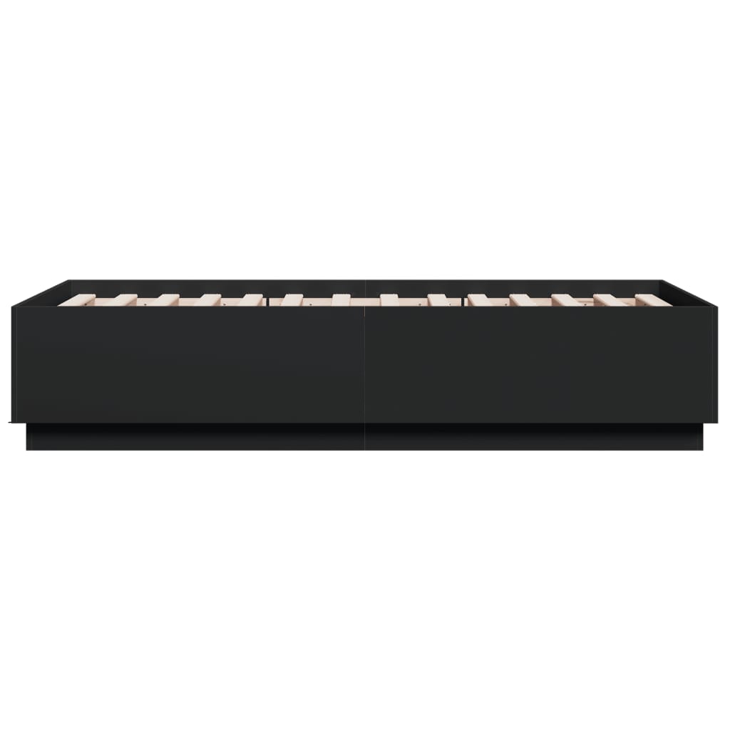 vidaXL Bed Frame with LED without Mattress Black 90x190 cm Single