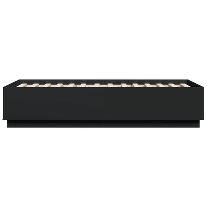 vidaXL Bed Frame with LED without Mattress Black 90x190 cm Single