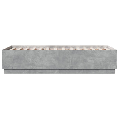vidaXL Bed Frame with LED without Mattress Concrete Grey 90x190 cm Single
