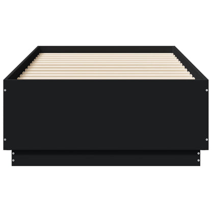 vidaXL Bed Frame with LED without Mattress Black 75x190 cm Small Single