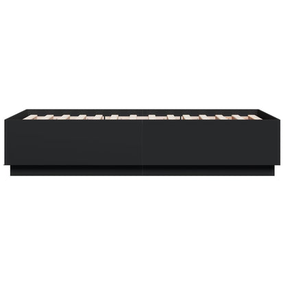 vidaXL Bed Frame with LED without Mattress Black 75x190 cm Small Single