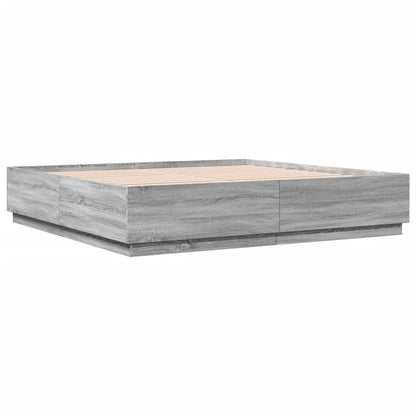 vidaXL Bed Frame without Mattress Grey Sonoma 200x200 cm