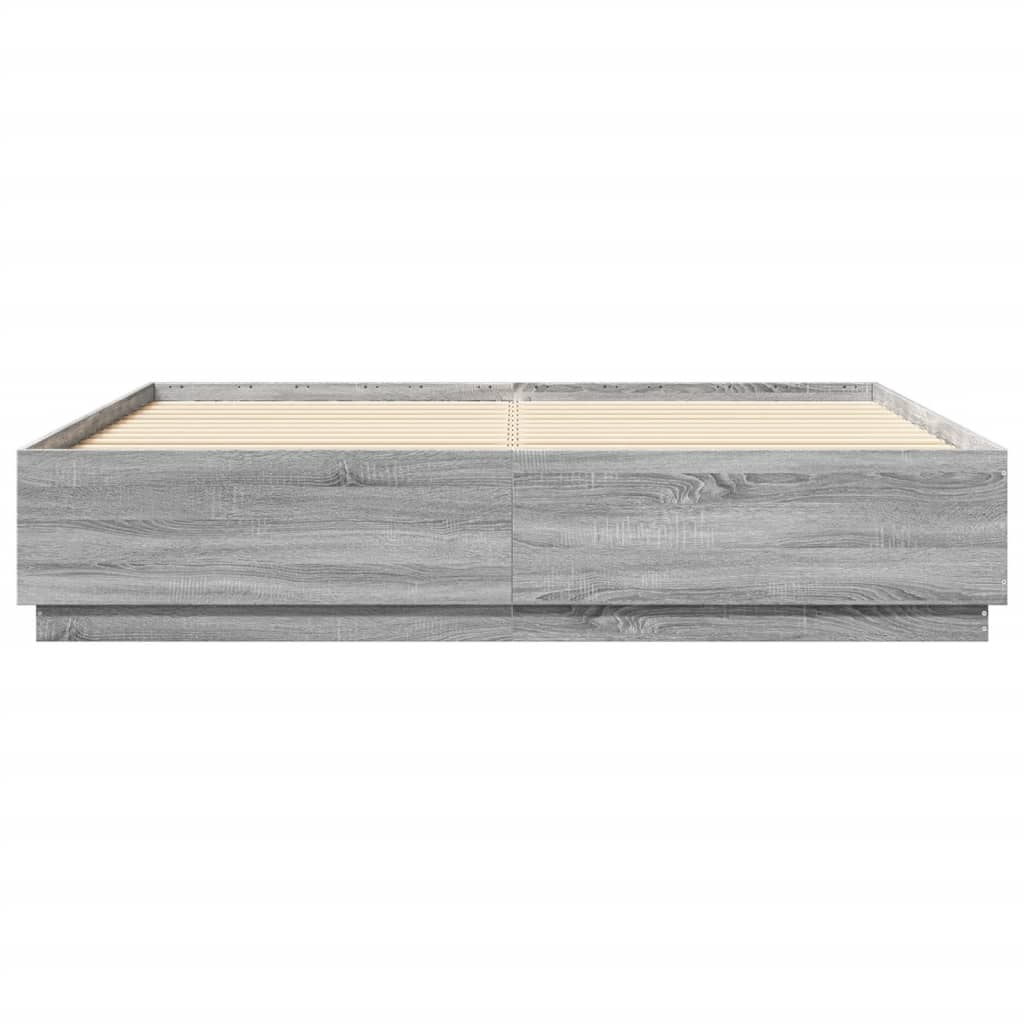vidaXL Bed Frame without Mattress Grey Sonoma 200x200 cm