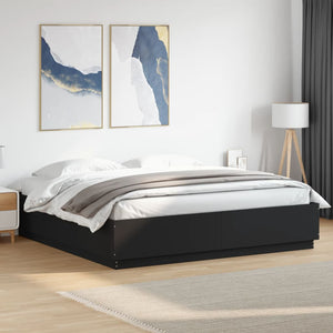 vidaXL Bed Frame Black 180x200 cm Super King Engineered Wood