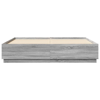 vidaXL Bed Frame without Mattress Grey Sonoma 180x200 cm Super King
