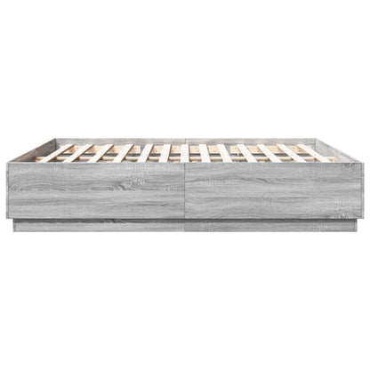 vidaXL Bed Frame without Mattress Grey Sonoma 180x200 cm Super King