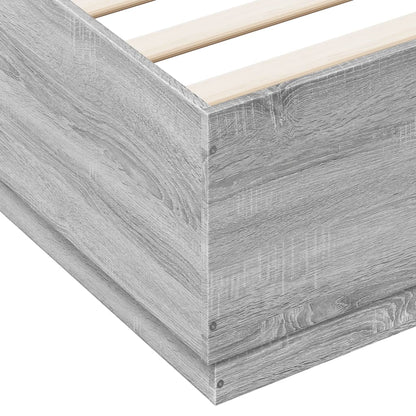 vidaXL Bed Frame without Mattress Grey Sonoma 180x200 cm Super King