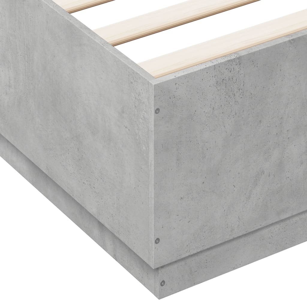 vidaXL Bed Frame without Mattress Concrete Grey 160x200 cm