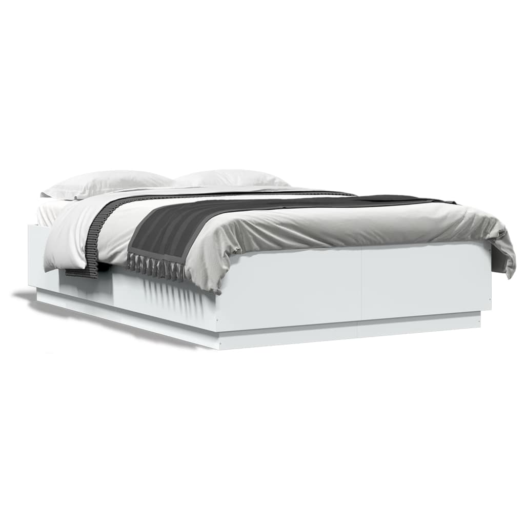 vidaXL Bed Frame without Mattress White 150x200 cm King Size