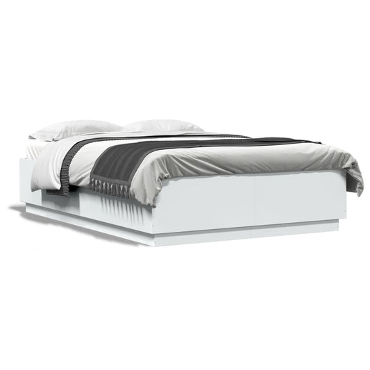 vidaXL Bed Frame without Mattress White 150x200 cm King Size