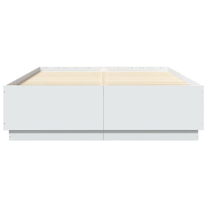vidaXL Bed Frame without Mattress White 150x200 cm King Size