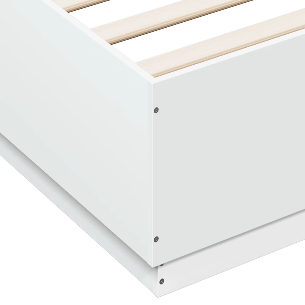 vidaXL Bed Frame without Mattress White 150x200 cm King Size