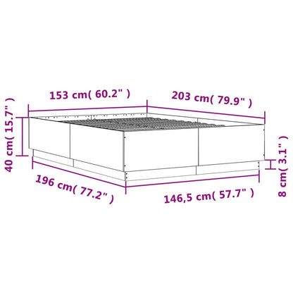 vidaXL Bed Frame without Mattress White 150x200 cm King Size