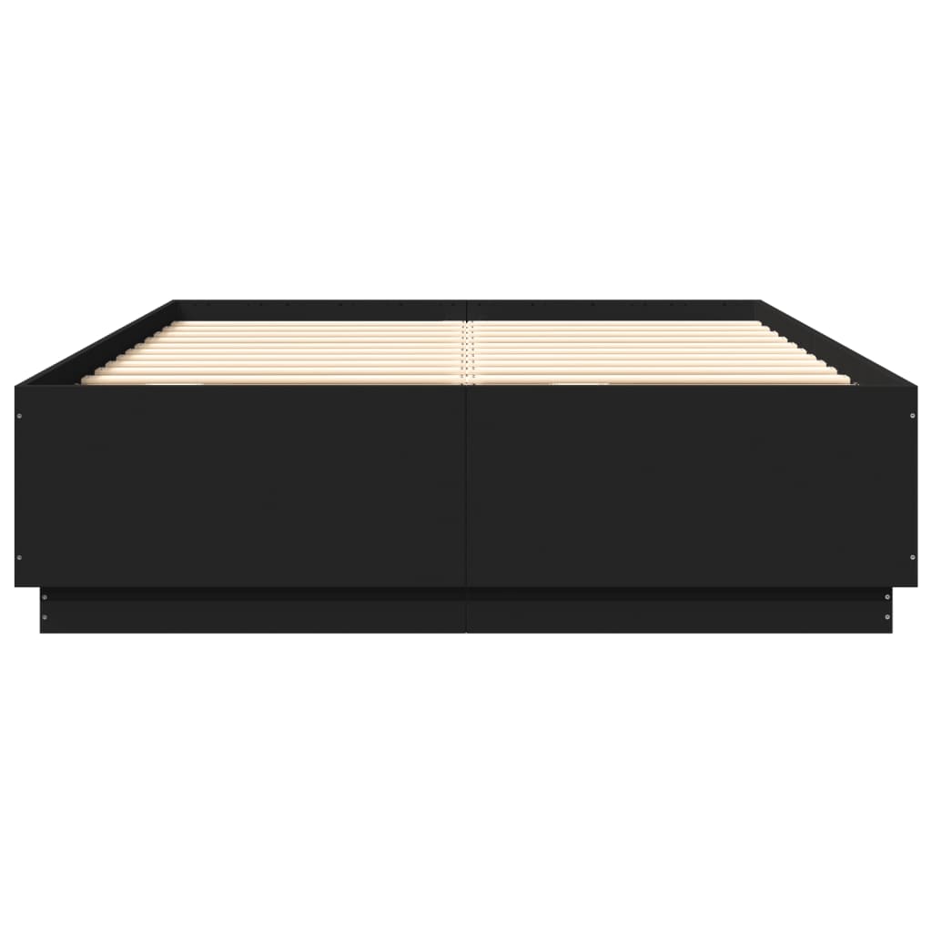 vidaXL Bed Frame without Mattress Black 150x200 cm King Size