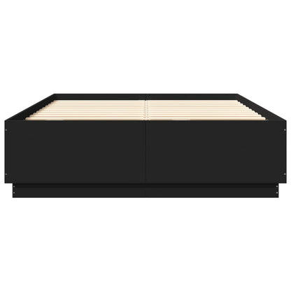 vidaXL Bed Frame without Mattress Black 150x200 cm King Size