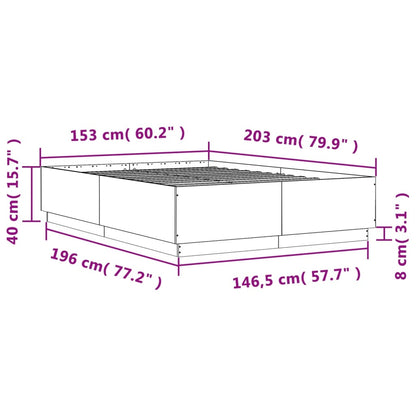 vidaXL Bed Frame without Mattress Sonoma Oak 150x200 cm King Size