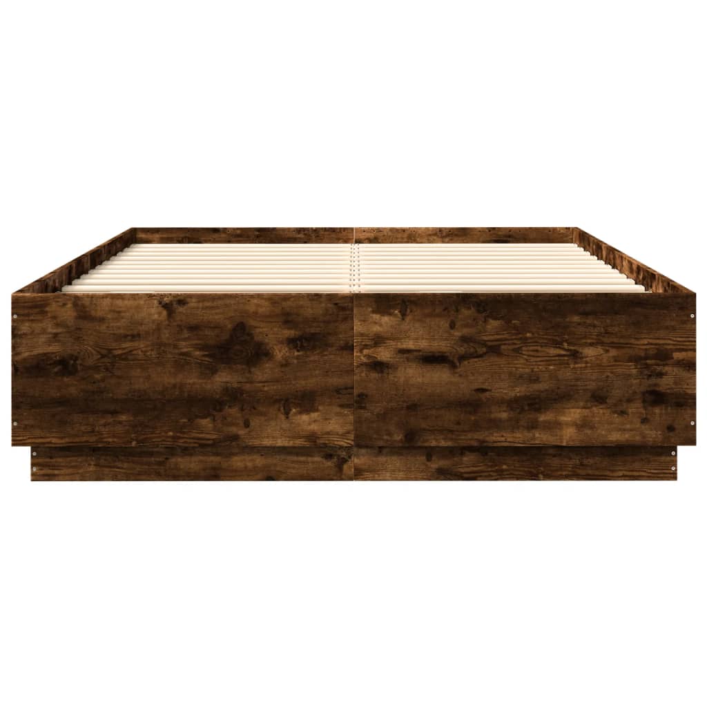 vidaXL Bed Frame without Mattress Smoked Oak 150x200 cm King Size