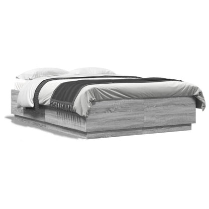 vidaXL Bed Frame without Mattress Grey Sonoma 150x200 cm King Size