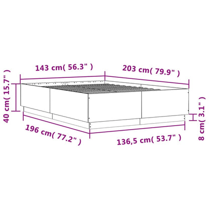 vidaXL Bed Frame without Mattress Sonoma Oak 140x200 cm