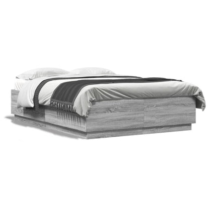vidaXL Bed Frame without Mattress Grey Sonoma 140x200 cm
