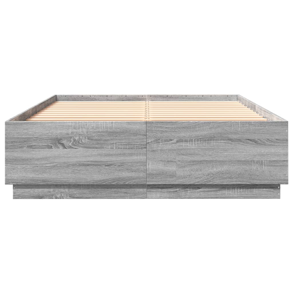 vidaXL Bed Frame without Mattress Grey Sonoma 140x200 cm