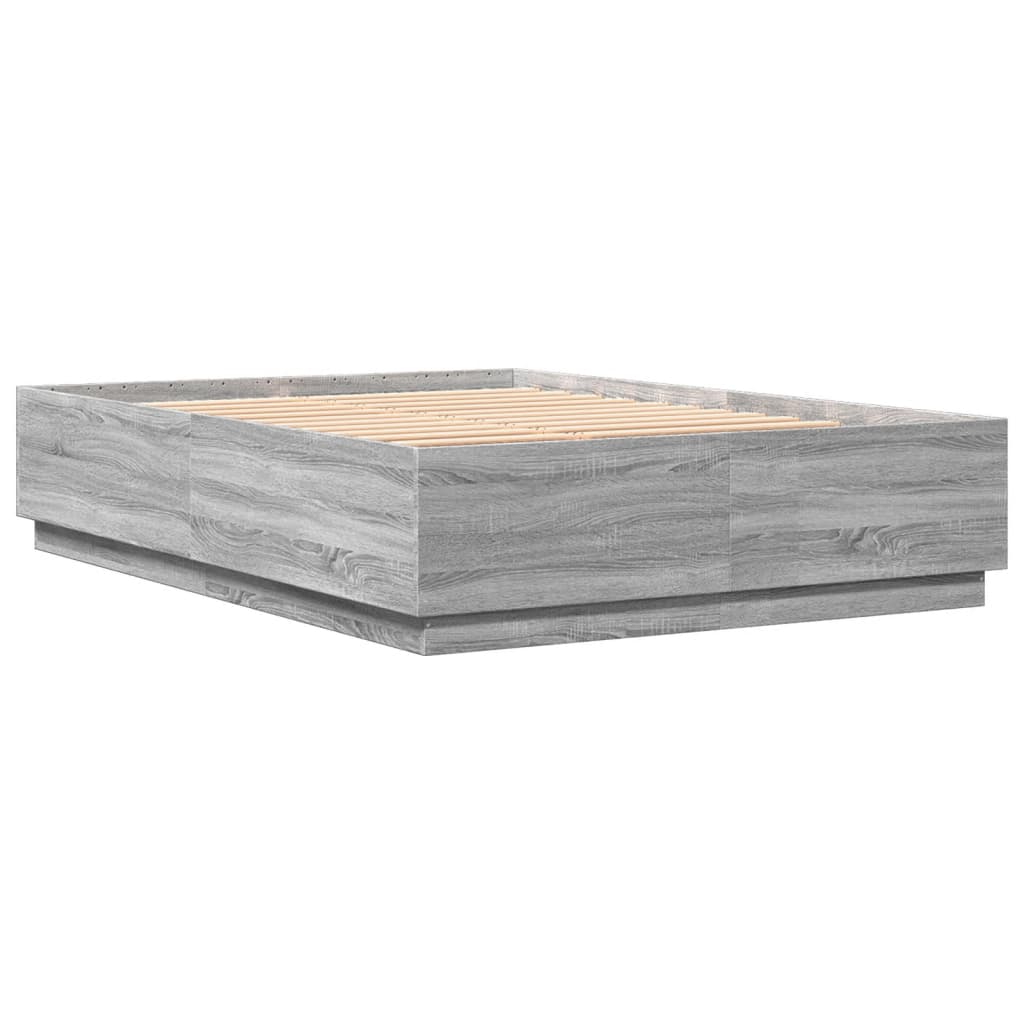 vidaXL Bed Frame without Mattress Grey Sonoma 140x200 cm