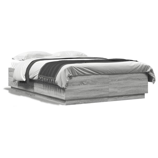 vidaXL Bed Frame without Mattress Grey Sonoma 120x200 cm