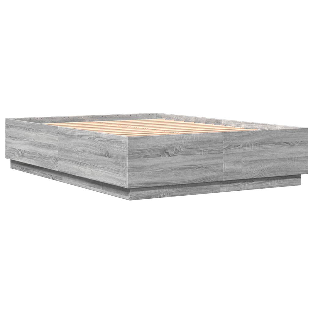 vidaXL Bed Frame without Mattress Grey Sonoma 120x200 cm