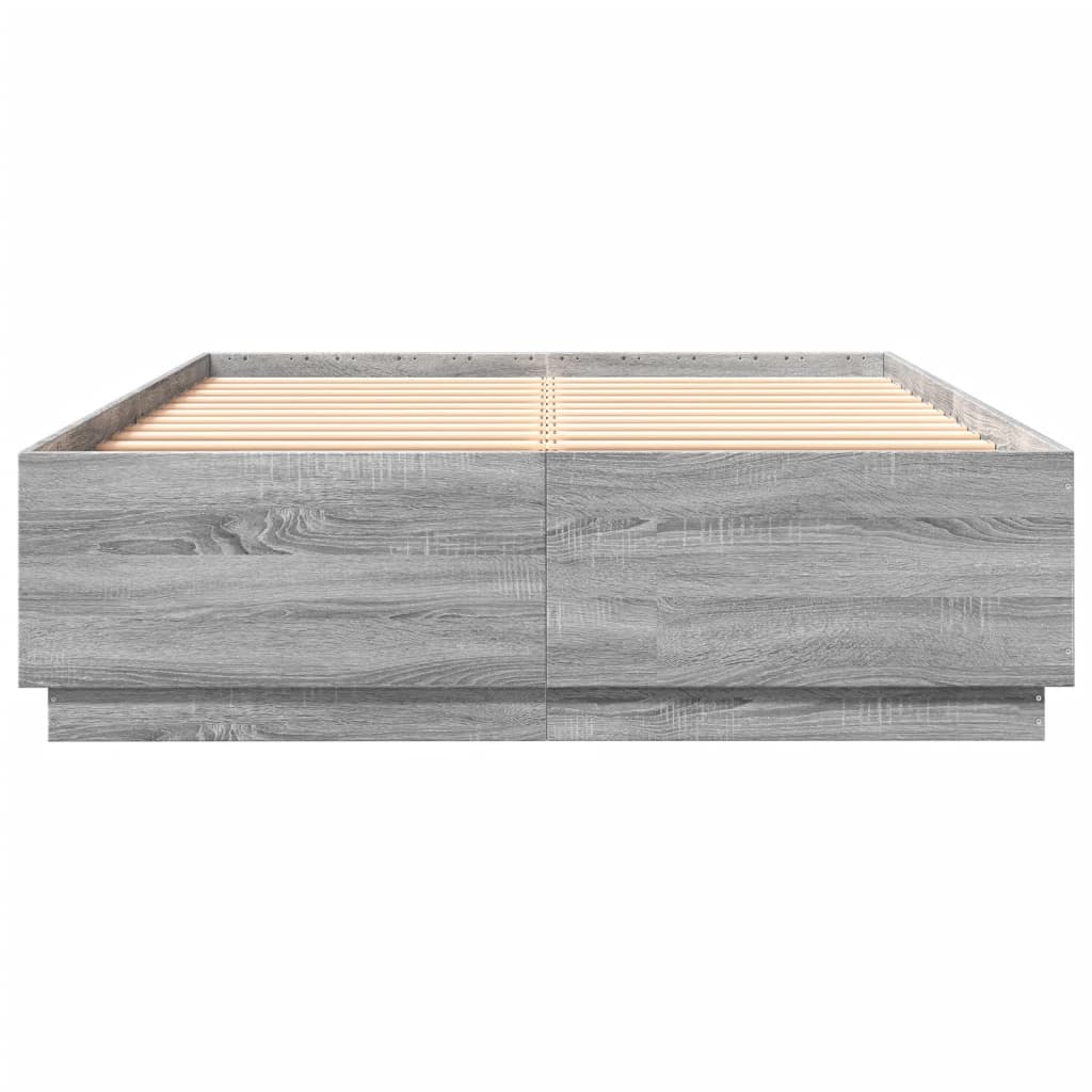 vidaXL Bed Frame without Mattress Grey Sonoma 120x200 cm