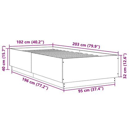 vidaXL Bed Frame without Mattress Sonoma Oak 100x200 cm