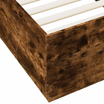 vidaXL Bed Frame without Mattress Smoked Oak 100x200 cm