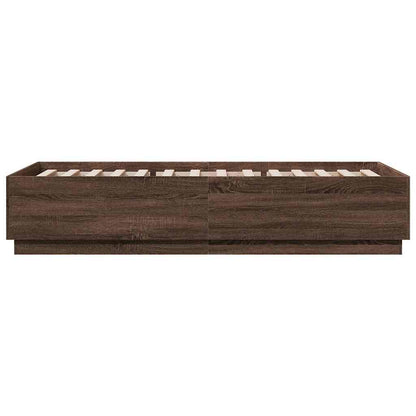vidaXL Bed Frame without Mattress Brown Oak 100x200 cm