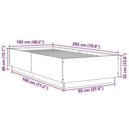 vidaXL Bed Frame without Mattress Brown Oak 100x200 cm