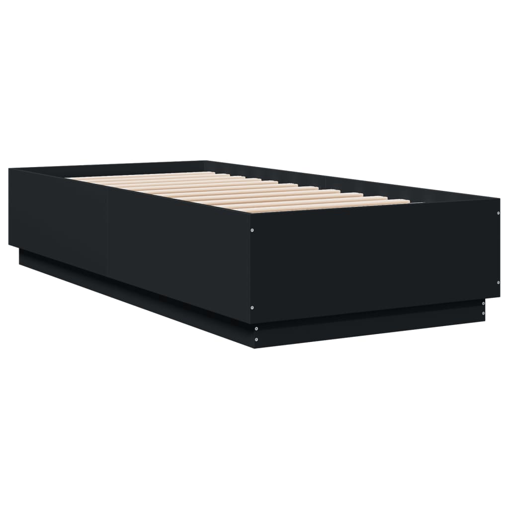 vidaXL Bed Frame without Mattress Black 90x200 cm