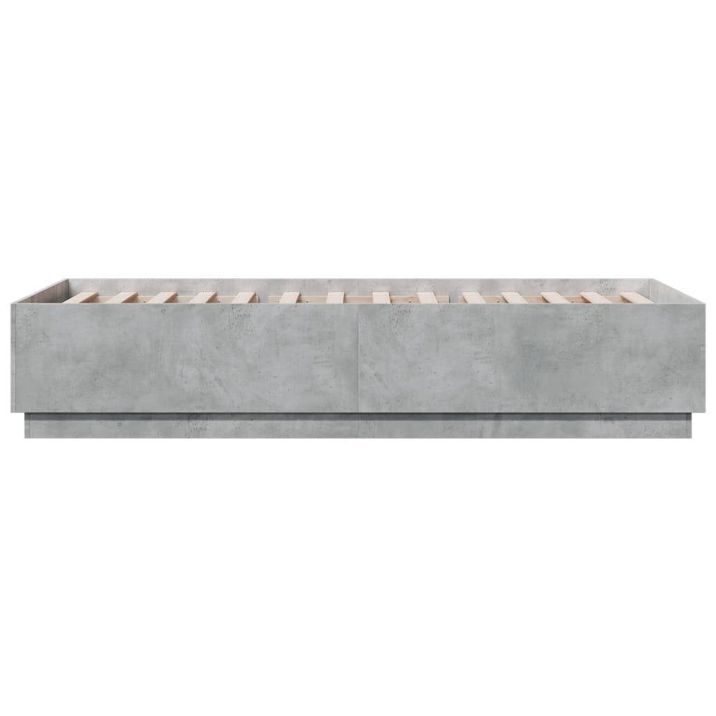 vidaXL Bed Frame without Mattress Concrete Grey 90x200 cm