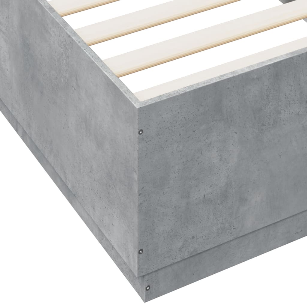 vidaXL Bed Frame without Mattress Concrete Grey 90x200 cm