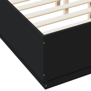 vidaXL Bed Frame Black 140x190 cm Engineered Wood