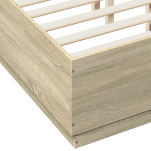 vidaXL Bed Frame Sonoma Oak 140x190 cm Engineered Wood