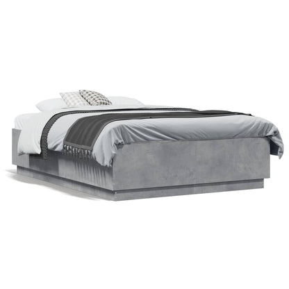 vidaXL Bed Frame without Mattress Concrete Grey 140x190 cm