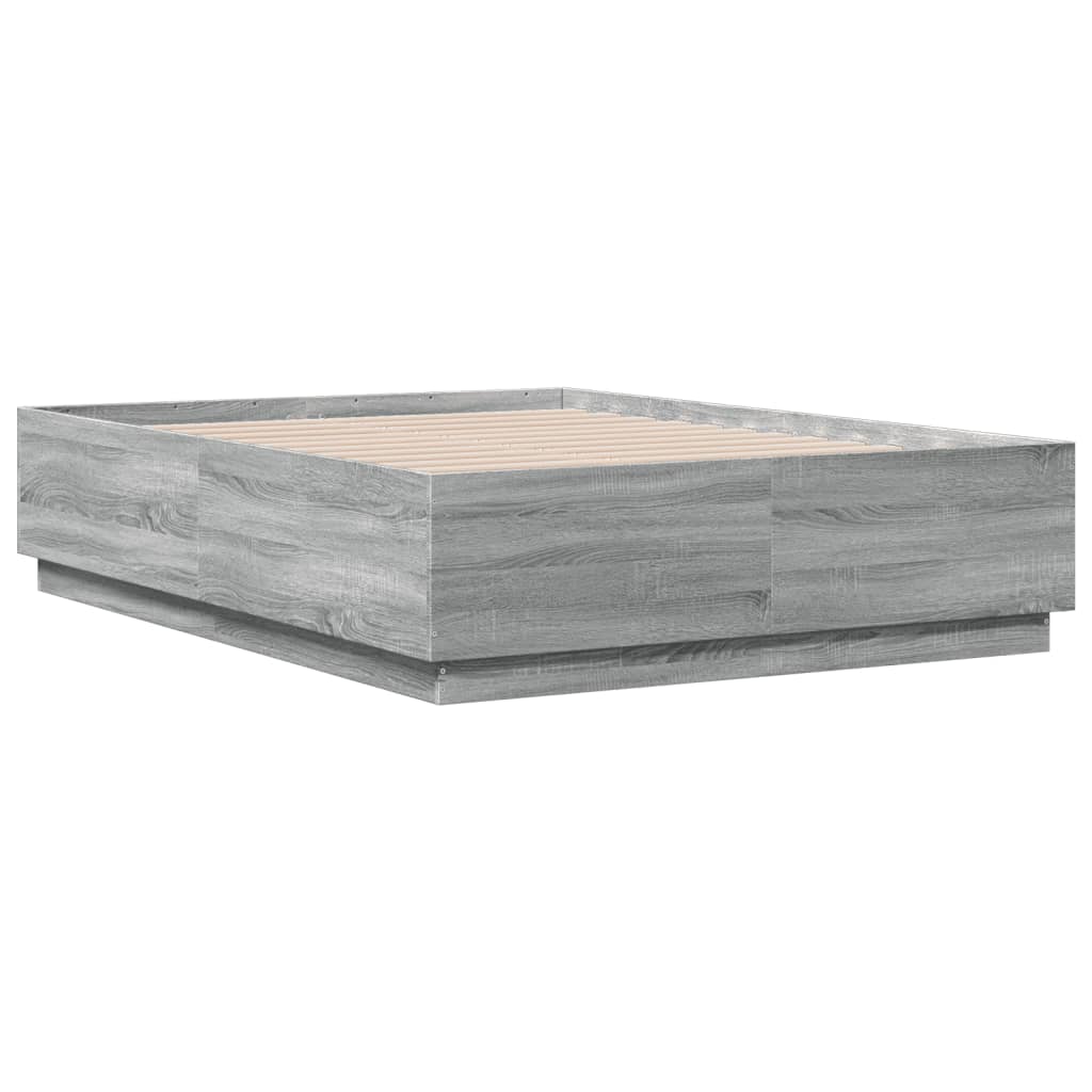 vidaXL Bed Frame without Mattress Grey Sonoma 140x190 cm