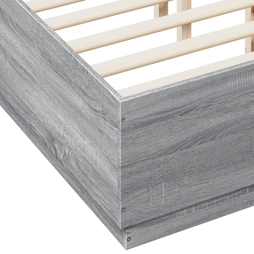 vidaXL Bed Frame without Mattress Grey Sonoma 140x190 cm