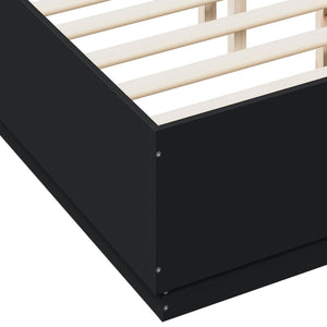 vidaXL Bed Frame Black 135x190 cm Double Engineered Wood