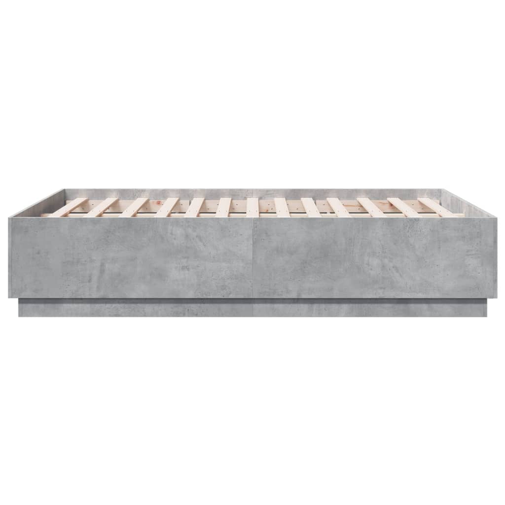 vidaXL Bed Frame without Mattress Concrete Grey 135x190 cm Double