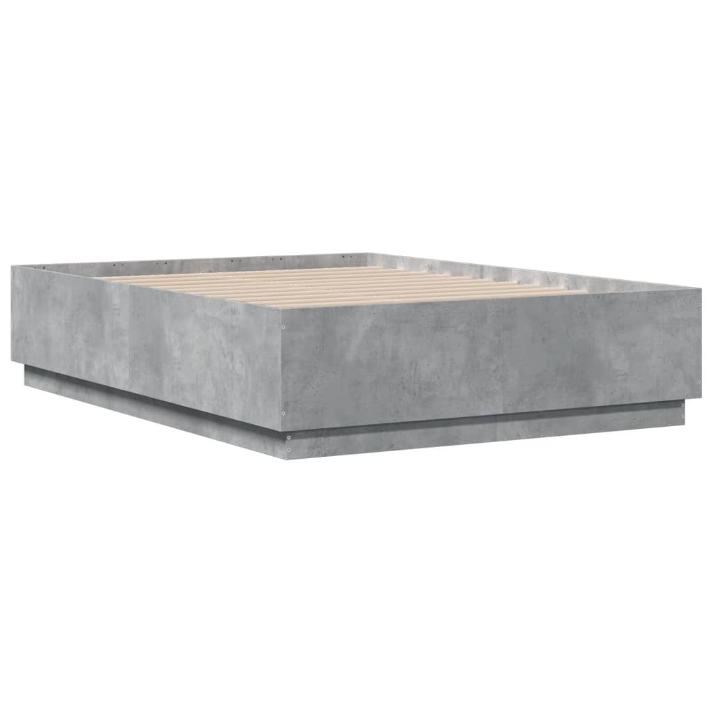 vidaXL Bed Frame without Mattress Concrete Grey 135x190 cm Double
