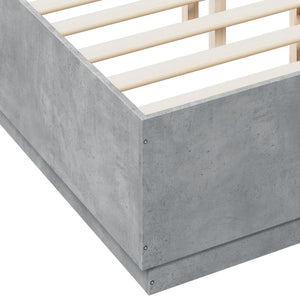vidaXL Bed Frame Concrete Grey 135x190 cm Double Engineered Wood