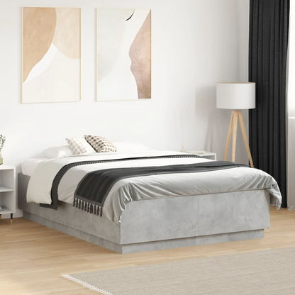 vidaXL Bed Frame without Mattress Concrete Grey 135x190 cm Double